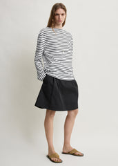 Stripe jersey long-sleeve tee white/black