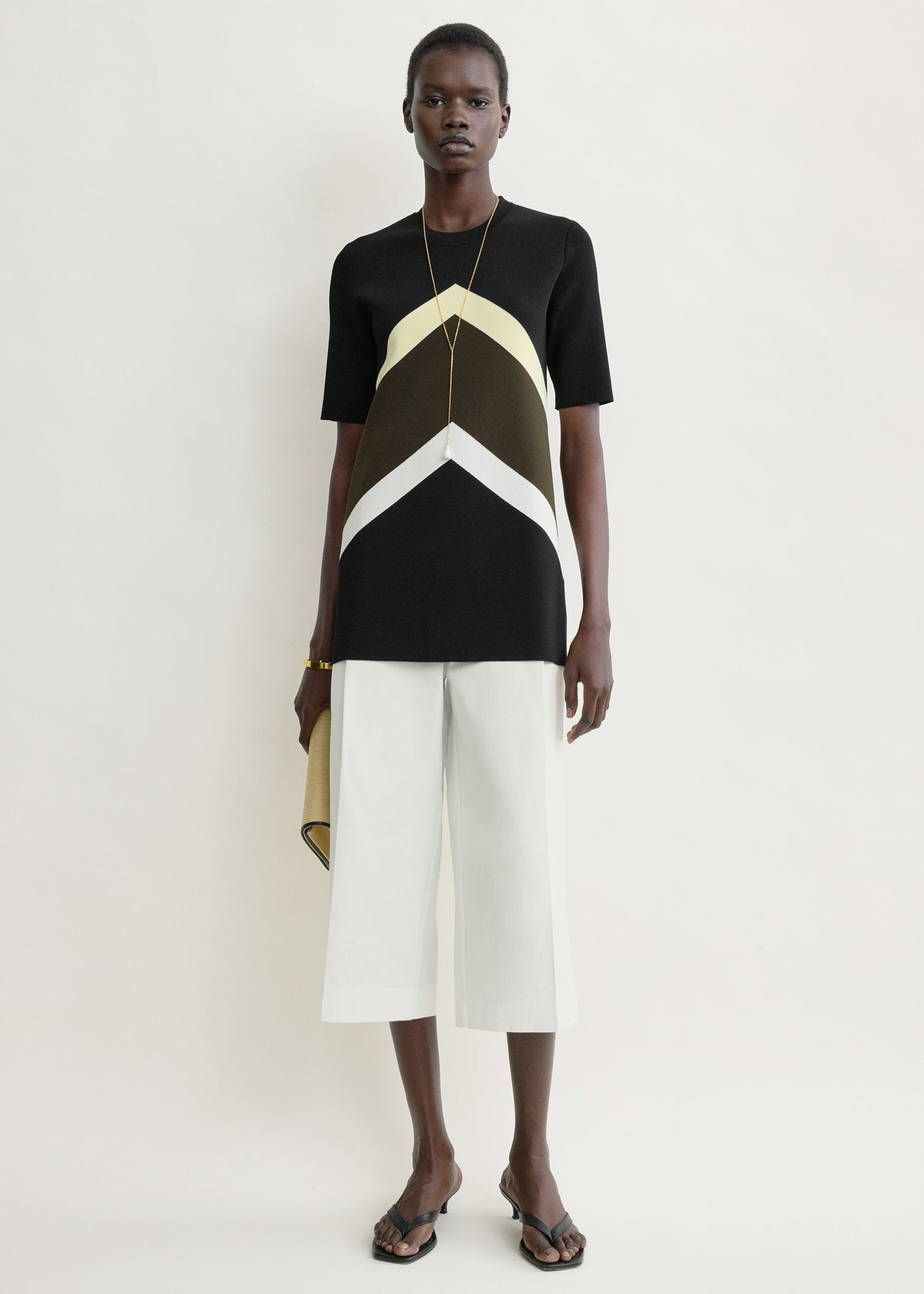 Chevron stripe tee black/green