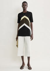 Chevron stripe tee black/green