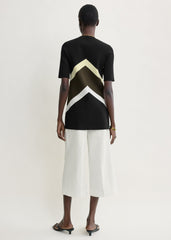 Chevron stripe tee black/green