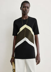 Chevron stripe tee black/green
