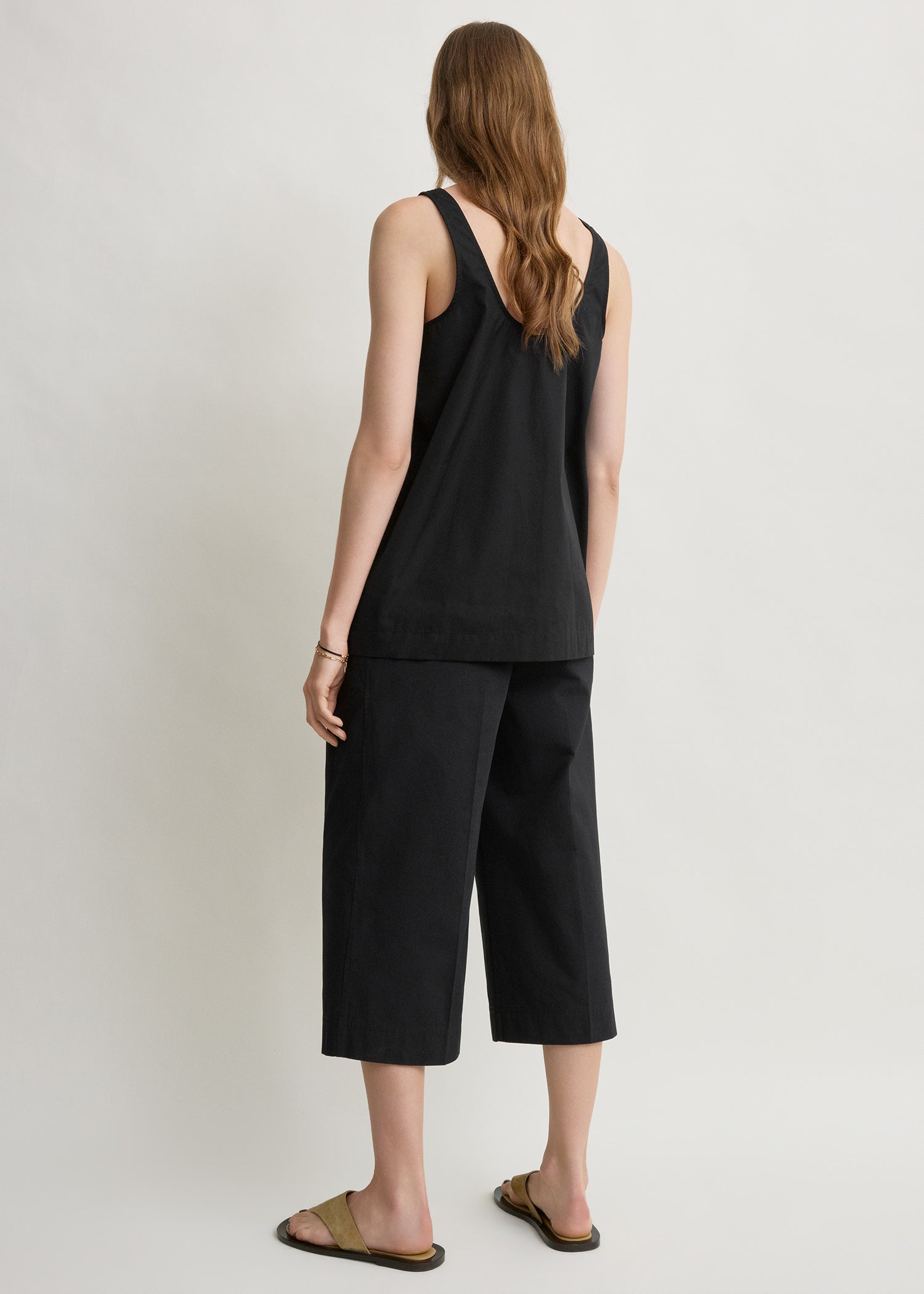 Cropped trousers black petite
