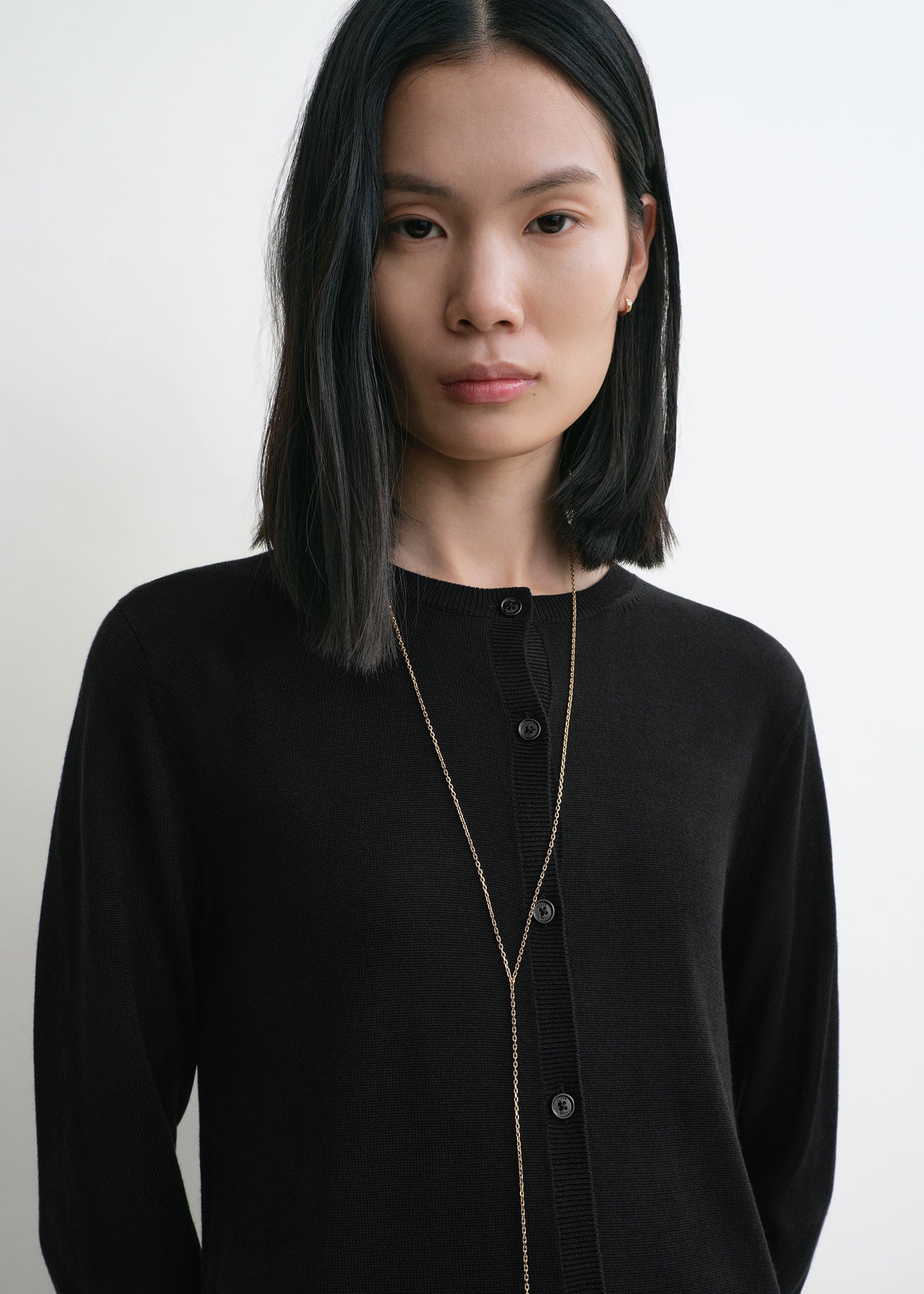 Fine knit cardigan black