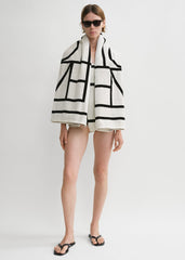 Monogram jacquard beach towel tofu