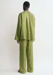 Monogram silk pj top laurel