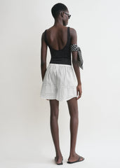 Monogram cotton pj shorts white/black