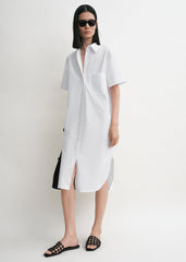 Short-sleeve shirtdress white