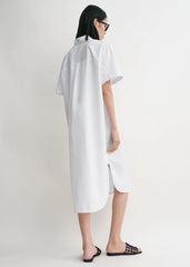 Short-sleeve shirtdress white