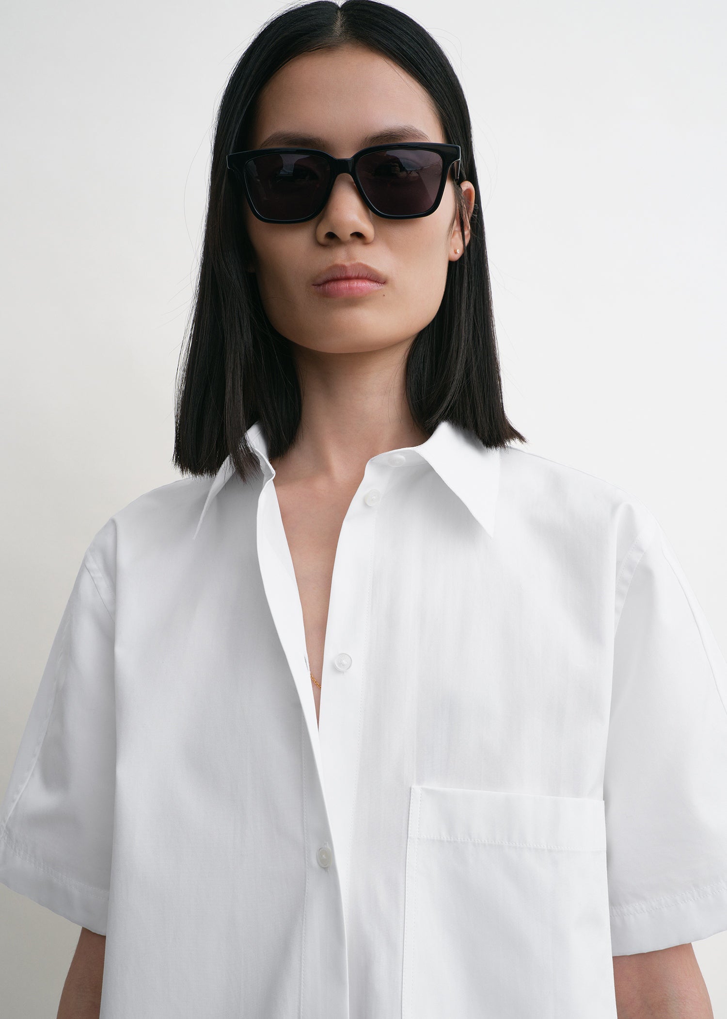 Short-sleeve shirtdress white
