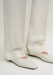 Minimalist croco-embossed ballerinas oyster