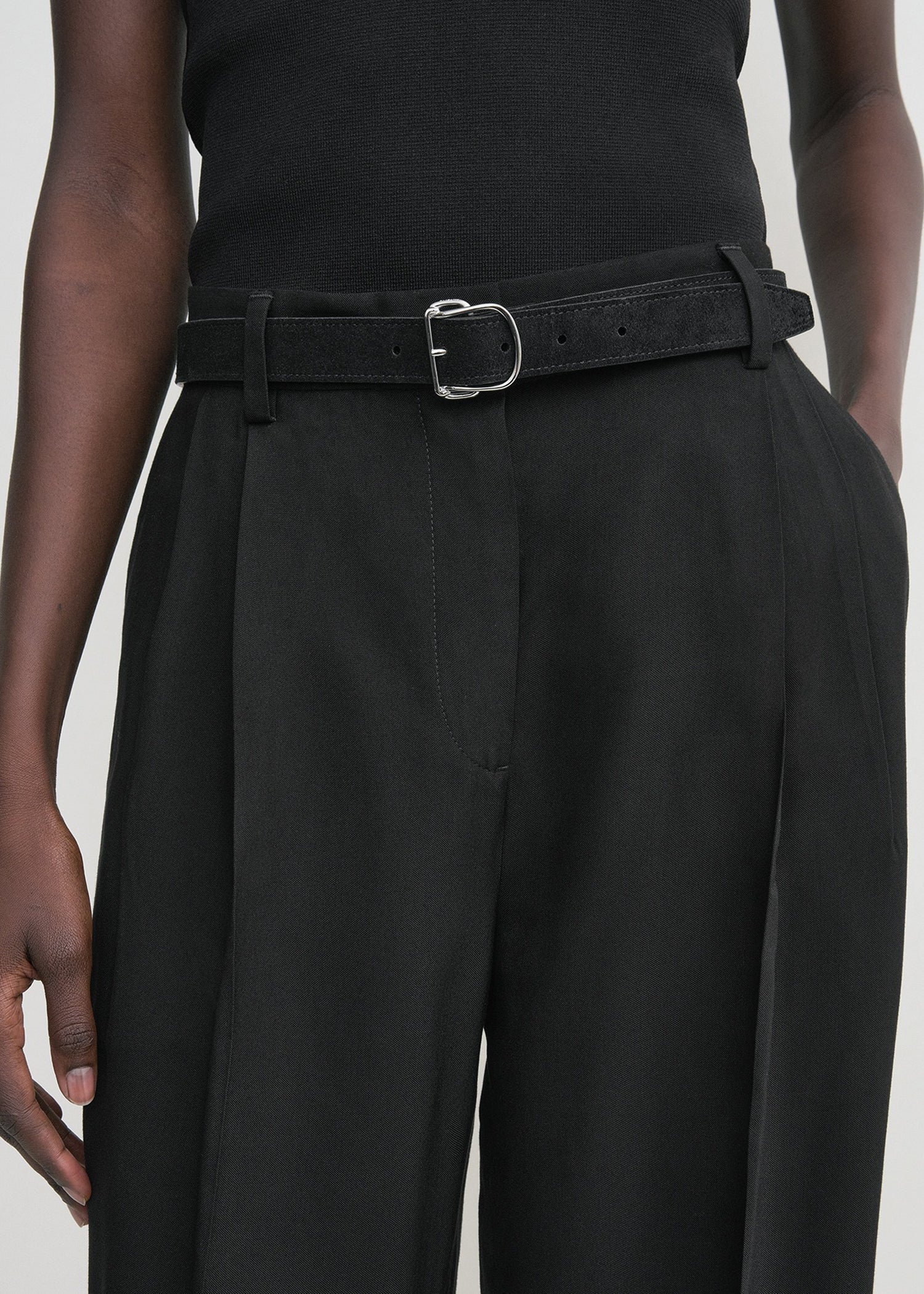 Swirl suede belt black