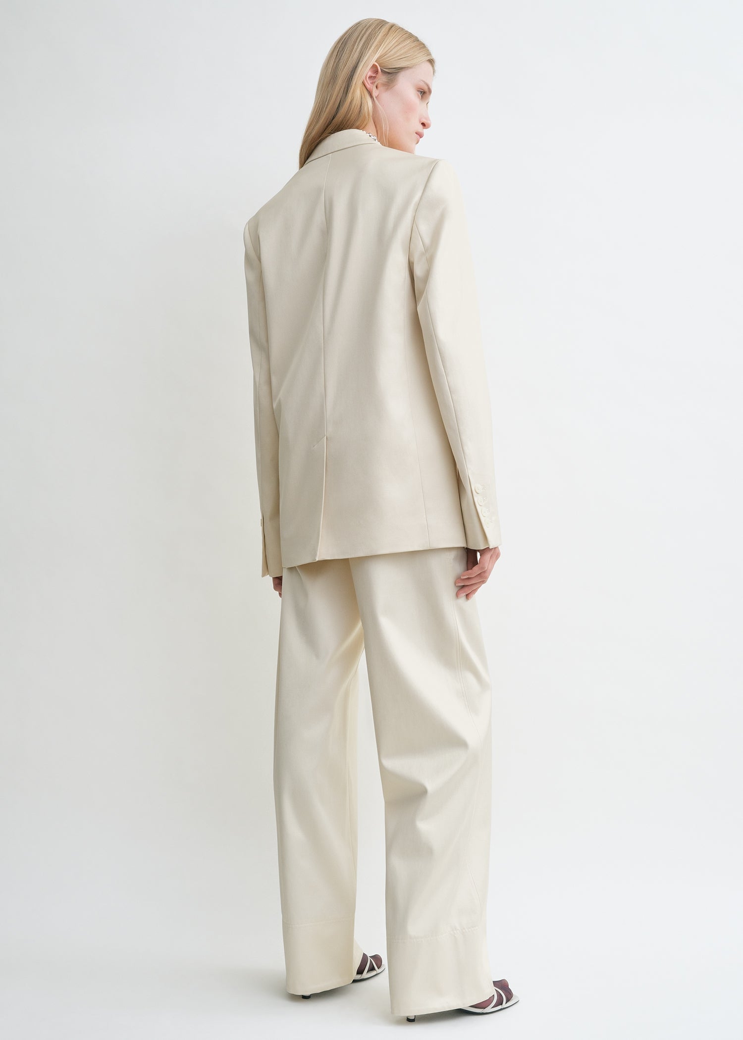 Stitch lapel jacket ecru