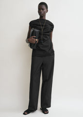 Gathered top black