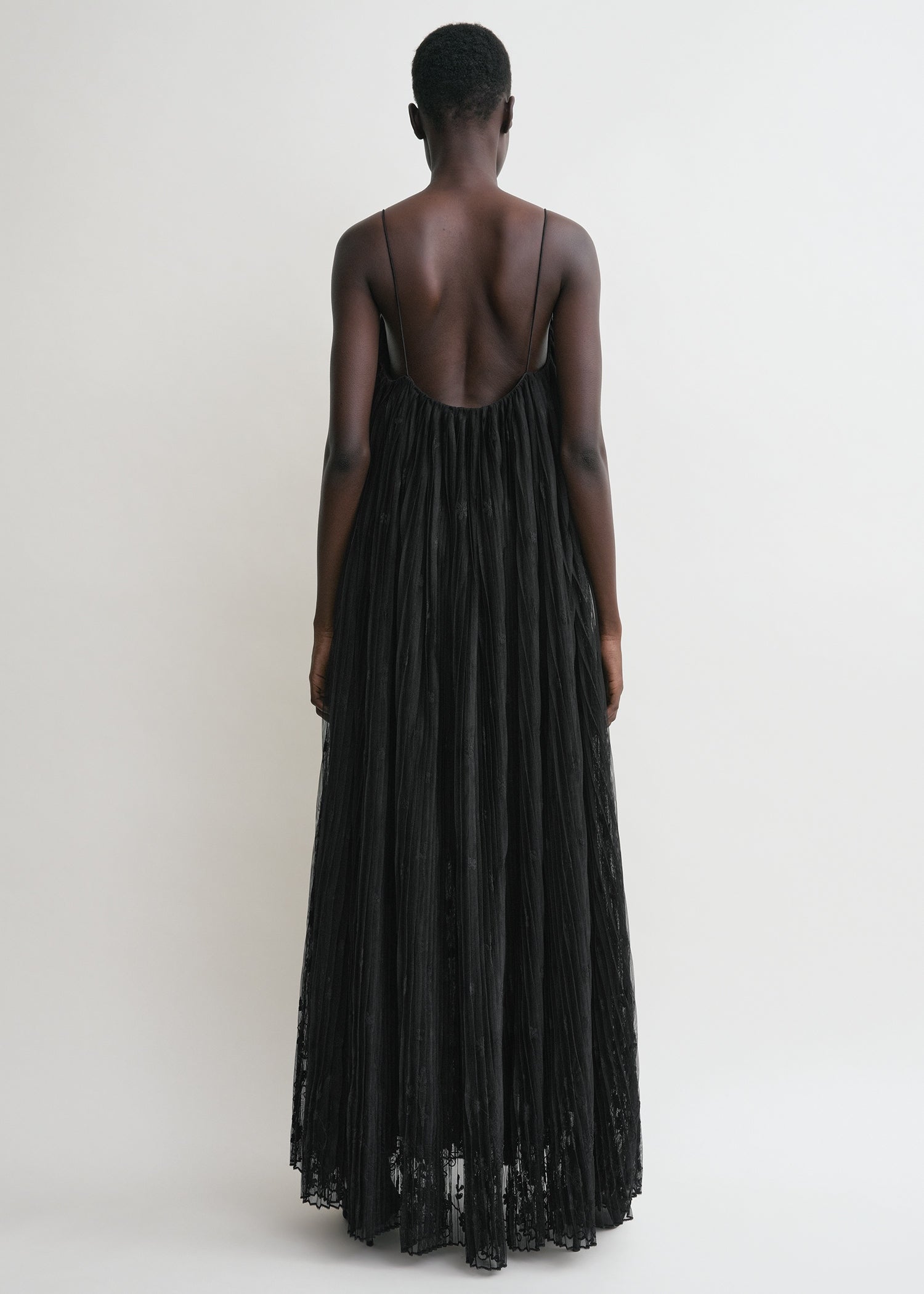 Floral tulle dress black