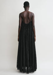 Floral tulle dress black