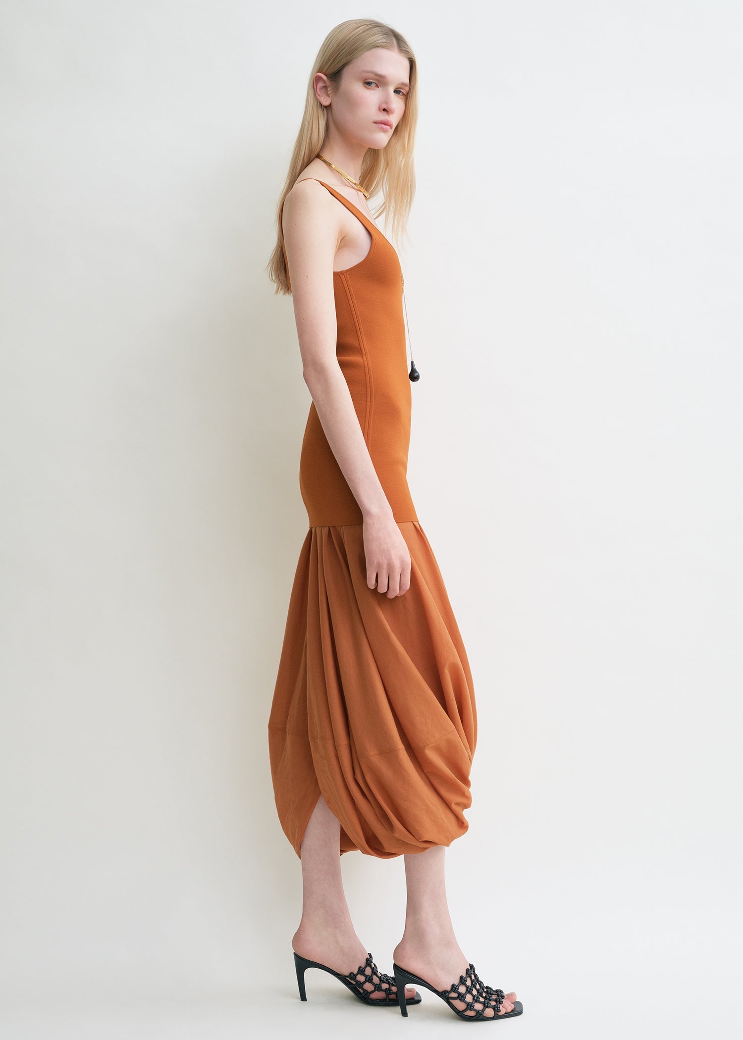 Cocoon tank dress terracotta petite