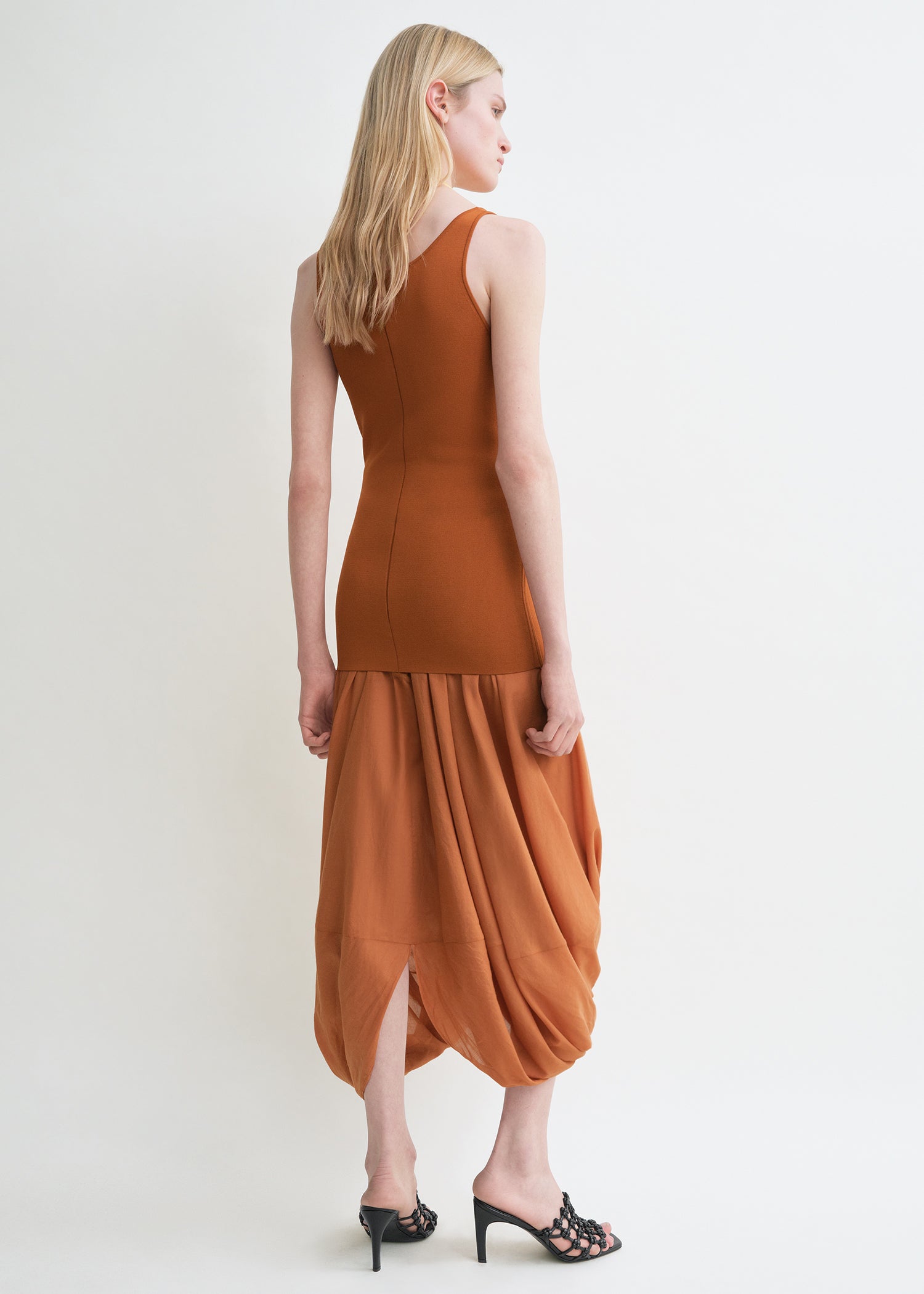 Cocoon tank dress terracotta petite