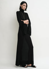 Slit sleeve knit dress black