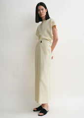 Slouch waist basketweave dress straw