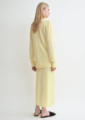 Long-sleeve tee knit straw