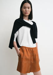 Monogram silk pj shorts terracotta