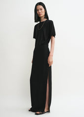 High slit skirt black
