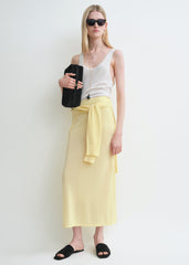 Long knit skirt straw