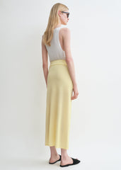 Long knit skirt straw