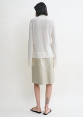 Croco-embossed skirt oyster