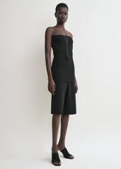 Compact knit tube top black