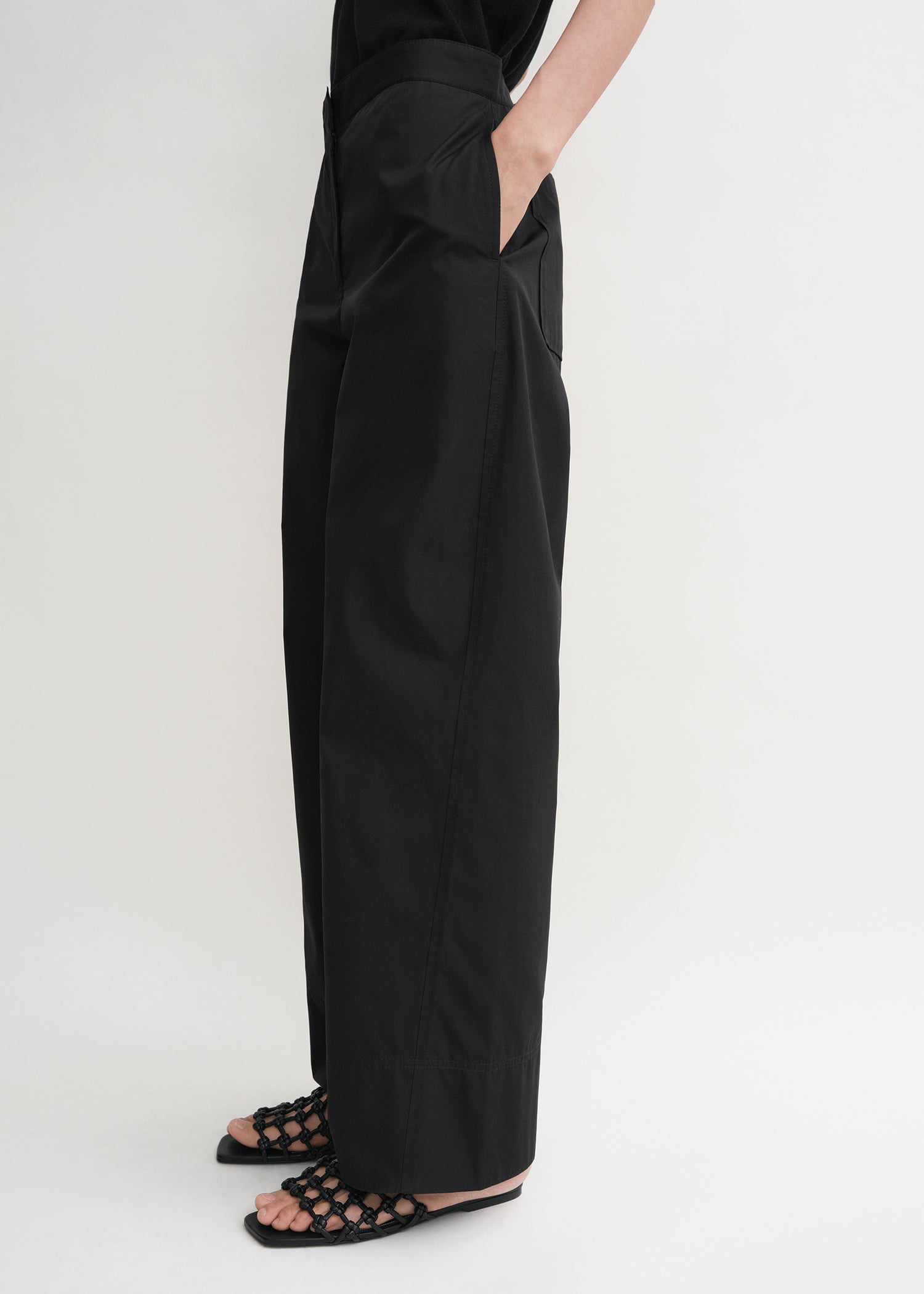 Twisted seam trousers black
