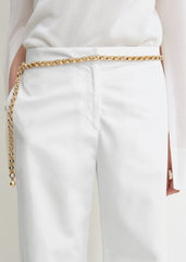 Twisted seam trousers white