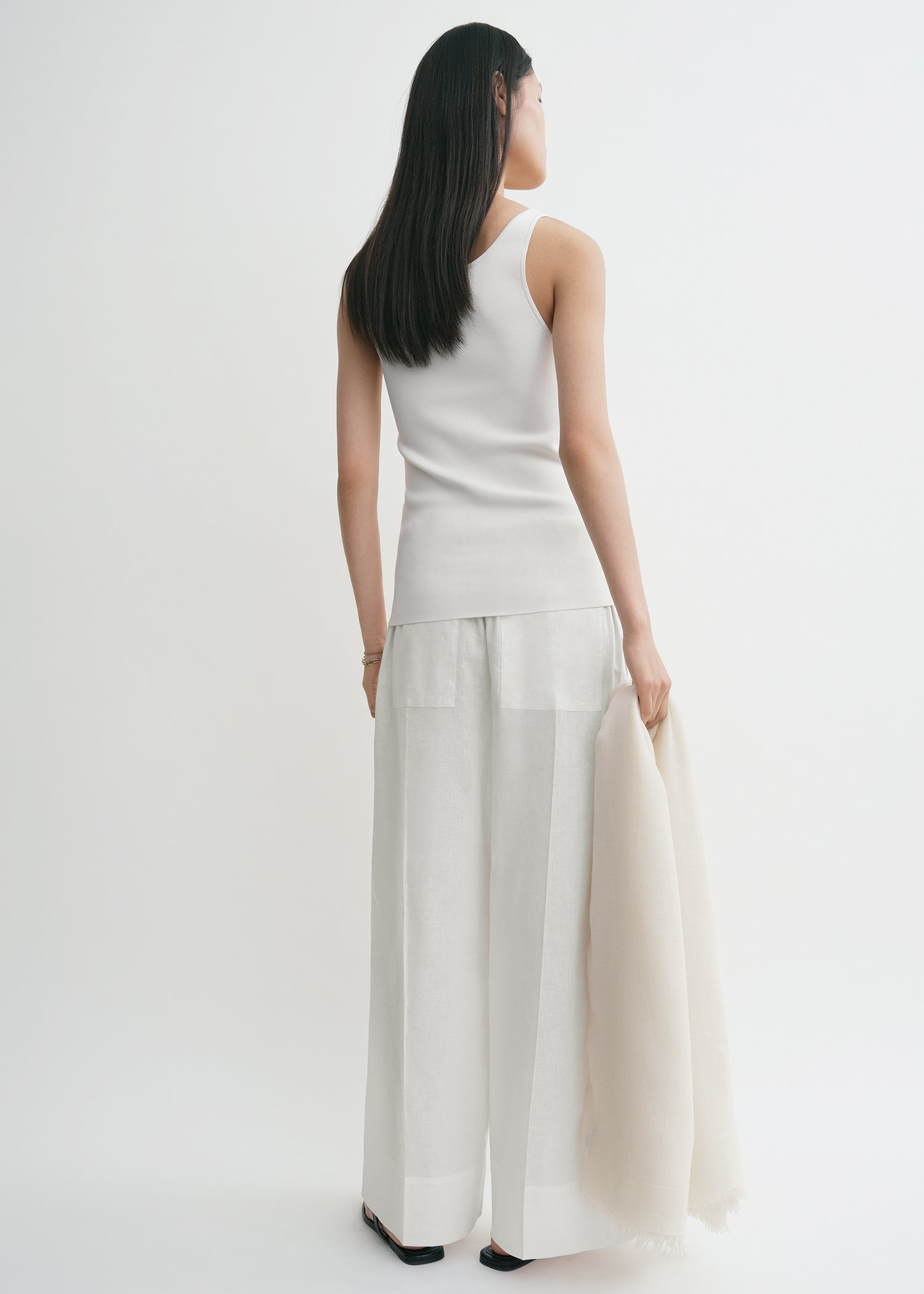 Compact knit tank white