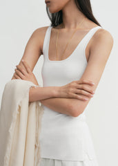 Compact knit tank white
