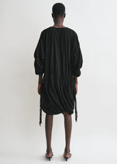 Drawstring dress black