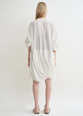 Drawstring dress off-white