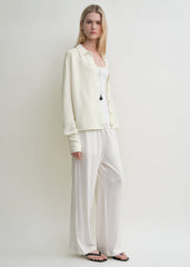 Raglan-sleeve cashmere cardigan white