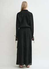Drawstring shirt black