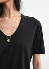 Cotton silk tee black