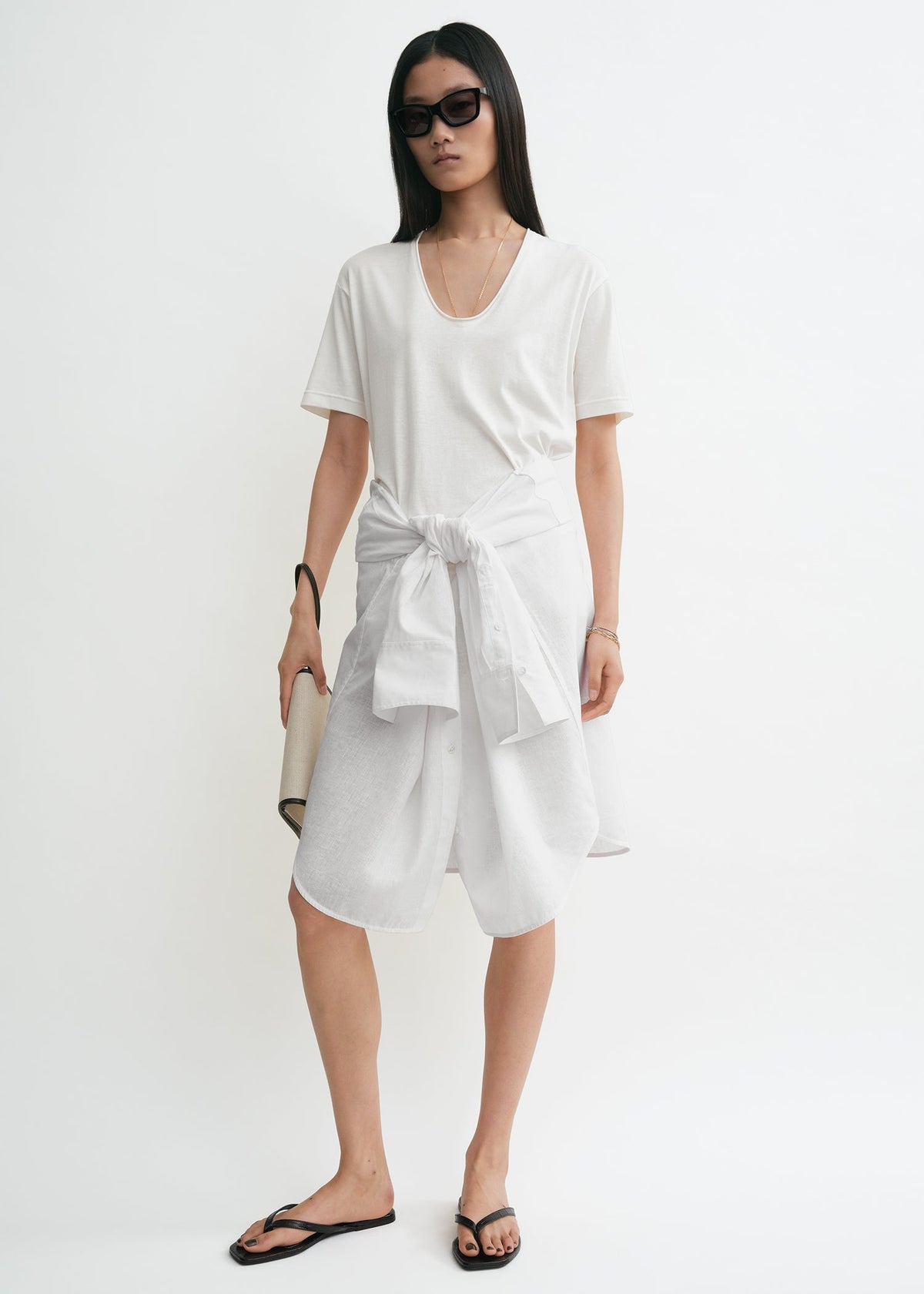 Cotton silk tee off-white
