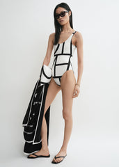 Monogram swimsuit tofu