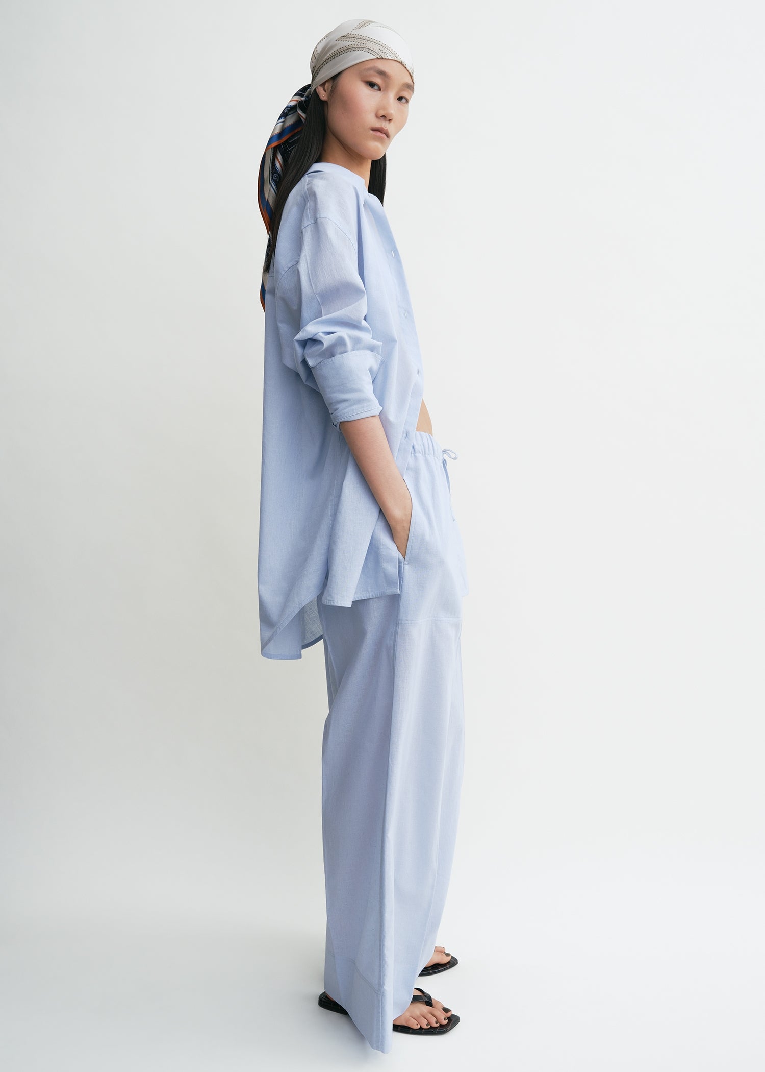 Wide summer trousers sky