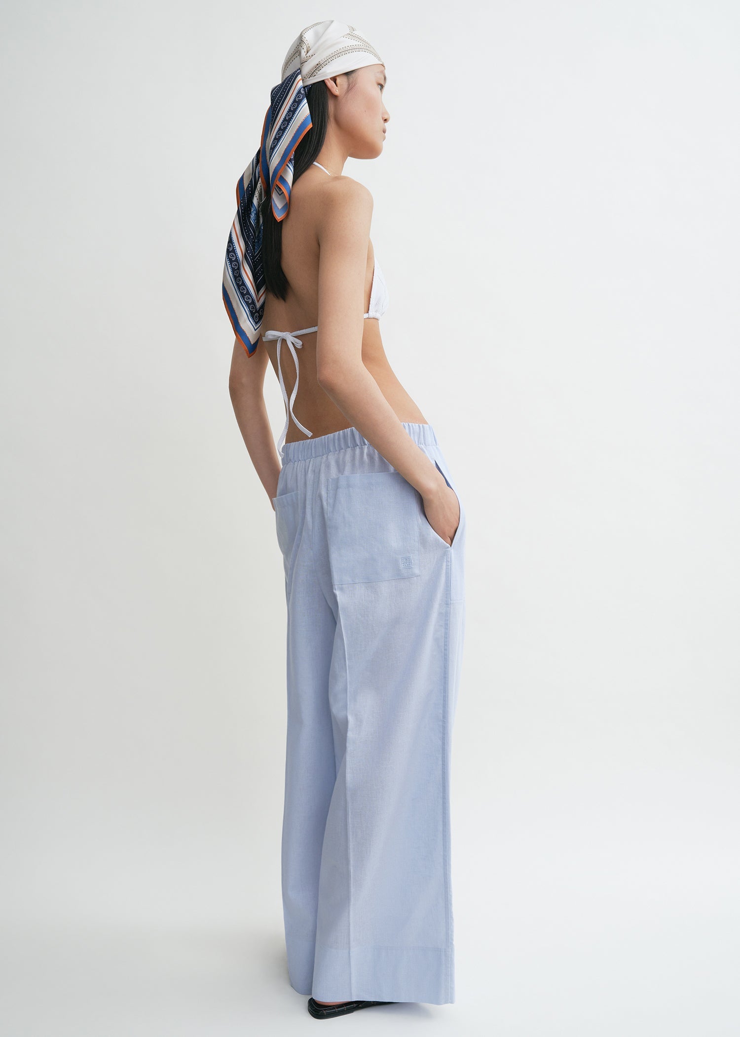 Wide summer trousers sky