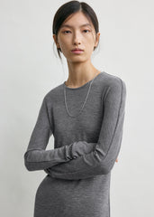 Long-sleeve everyday dress grey