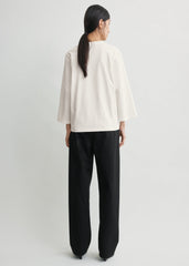 Wide-sleeve tee white