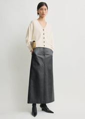 V-neck cashmere cardigan ecru