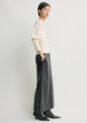 V-neck cashmere cardigan ecru
