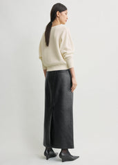 V-neck cashmere cardigan ecru