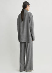 Funnel-neck flannel top grey petite