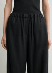 Easy flannel trousers black petite